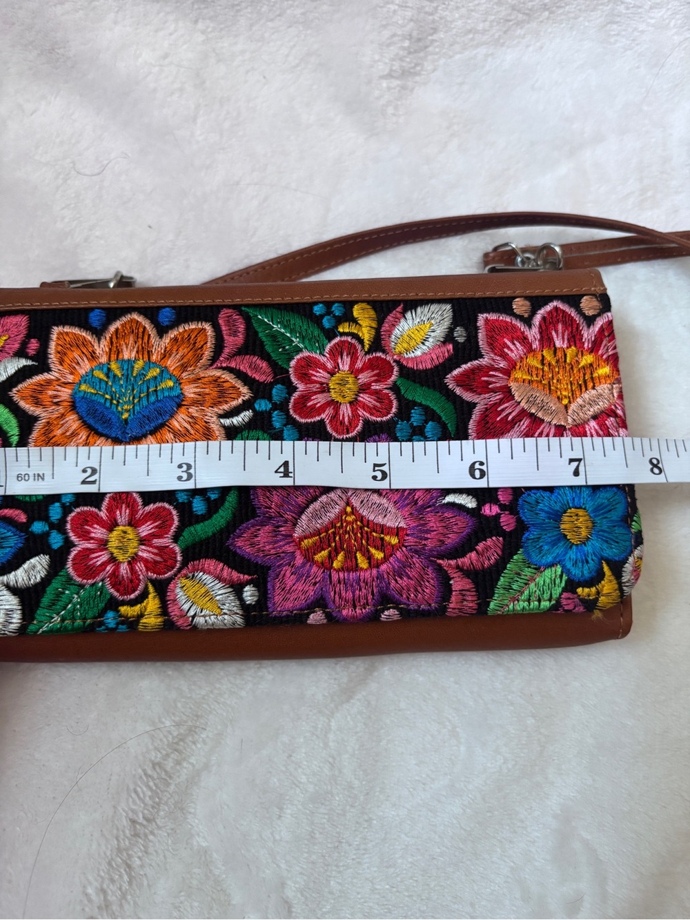 Multicolor Floral Embroidered Crossbody Bag - Stylish Women's Shoulder Purse - Picture 10 of 12